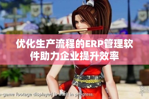 优化生产流程的ERP管理软件助力企业提升效率