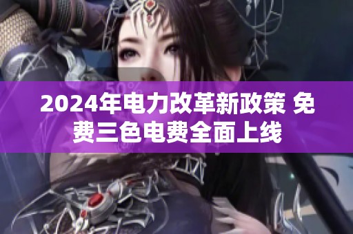 2024年电力改革新政策 免费三色电费全面上线