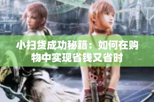 小扫货成功秘籍：如何在购物中实现省钱又省时