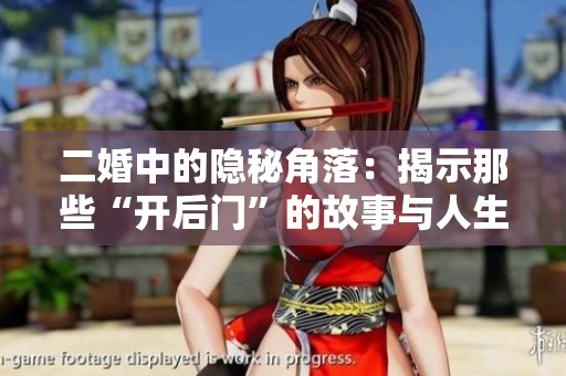 二婚中的隐秘角落：揭示那些“开后门”的故事与人生选择