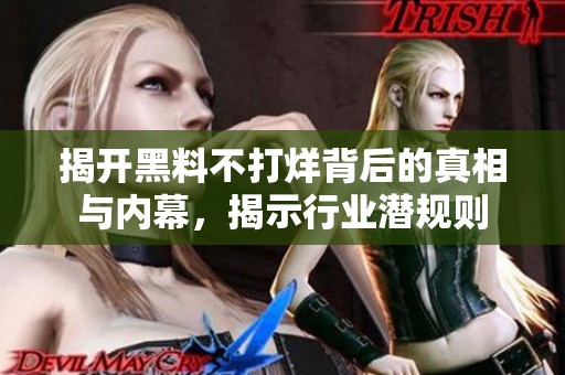 揭开黑料不打烊背后的真相与内幕，揭示行业潜规则