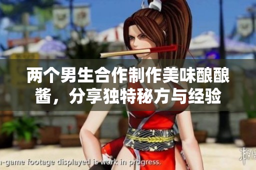 两个男生合作制作美味酿酿酱，分享独特秘方与经验