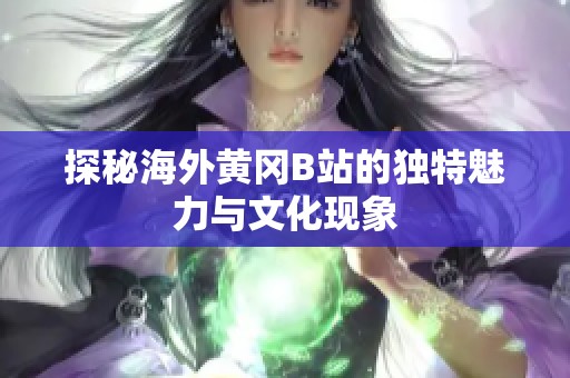 探秘海外黄冈B站的独特魅力与文化现象