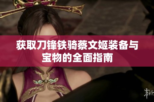 获取刀锋铁骑蔡文姬装备与宝物的全面指南