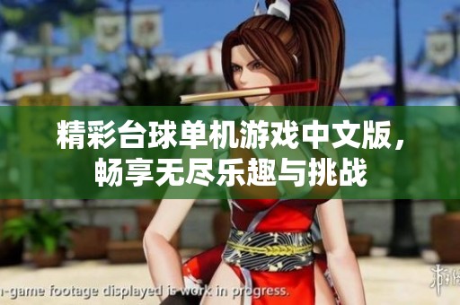精彩台球单机游戏中文版，畅享无尽乐趣与挑战