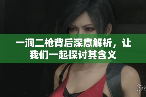 一洞二枪背后深意解析，让我们一起探讨其含义