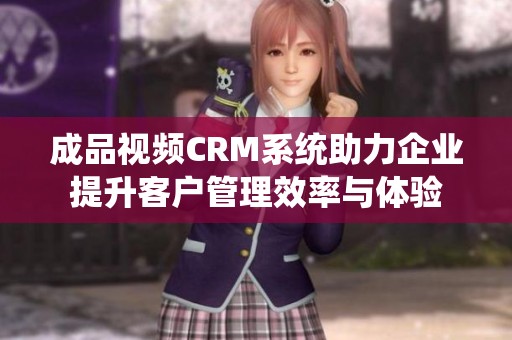 成品视频CRM系统助力企业提升客户管理效率与体验