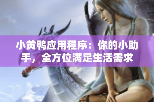 小黄鸭应用程序：你的小助手，全方位满足生活需求
