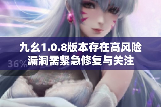 九幺1.0.8版本存在高风险漏洞需紧急修复与关注