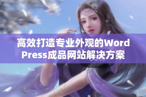 高效打造专业外观的WordPress成品网站解决方案 高效打造专业外观的WordPress成品网站解决方案