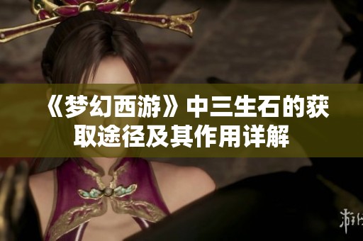 《梦幻西游》中三生石的获取途径及其作用详解