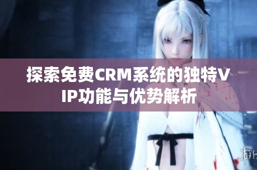 探索免费CRM系统的独特VIP功能与优势解析