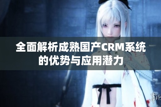全面解析成熟国产CRM系统的优势与应用潜力