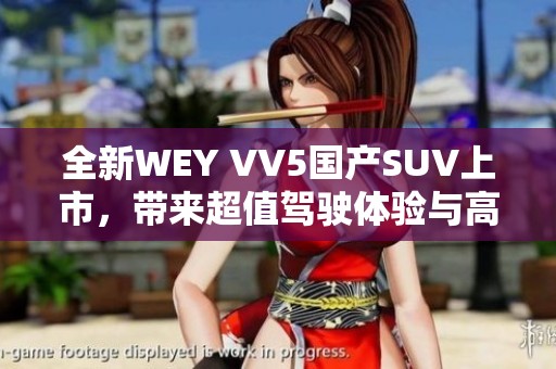 全新WEY VV5国产SUV上市，带来超值驾驶体验与高端配置