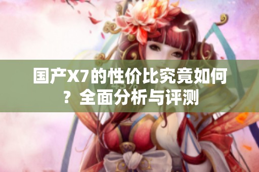 国产X7的性价比究竟如何？全面分析与评测