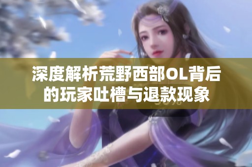 深度解析荒野西部OL背后的玩家吐槽与退款现象