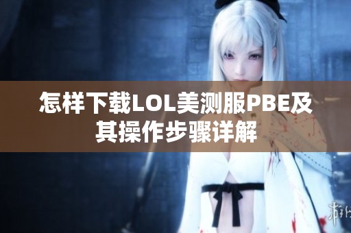 怎样下载LOL美测服PBE及其操作步骤详解