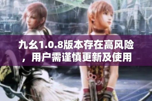 九幺1.0.8版本存在高风险，用户需谨慎更新及使用