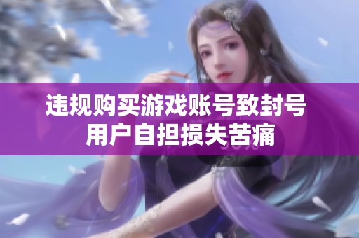 违规购买游戏账号致封号 用户自担损失苦痛