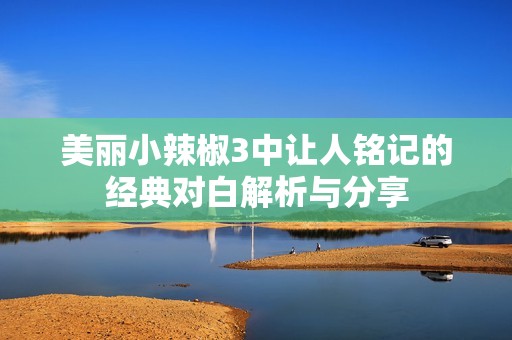 美丽小辣椒3中让人铭记的经典对白解析与分享
