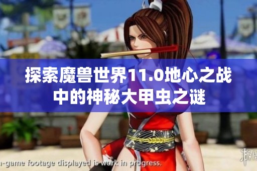 探索魔兽世界11.0地心之战中的神秘大甲虫之谜