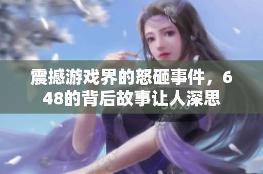震撼游戏界的怒砸事件，648的背后故事让人深思