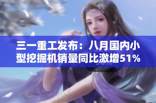 三一重工发布：八月国内小型挖掘机销量同比激增51%