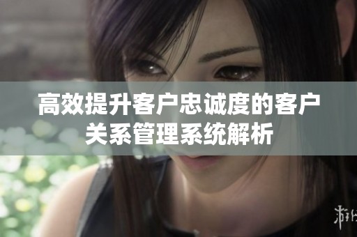 高效提升客户忠诚度的客户关系管理系统解析