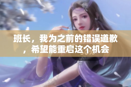 班长，我为之前的错误道歉，希望能重启这个机会