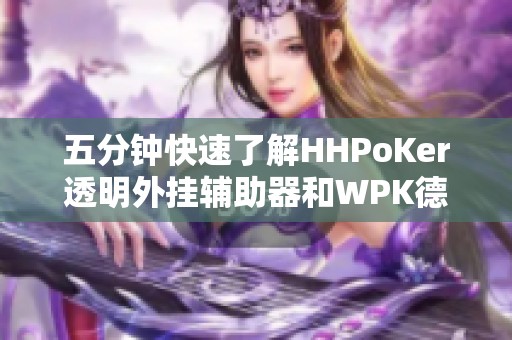 五分钟快速了解HHPoKer透明外挂辅助器和WPK德州助手概述