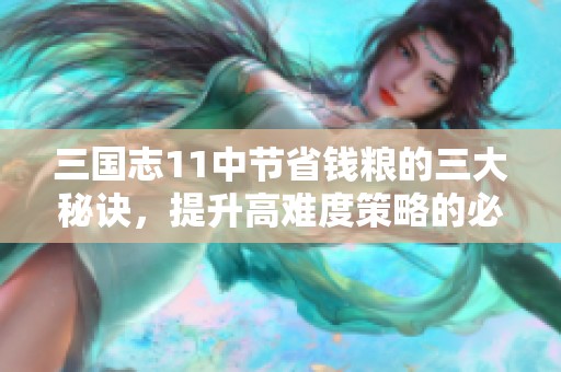 三国志11中节省钱粮的三大秘诀，提升高难度策略的必备技巧