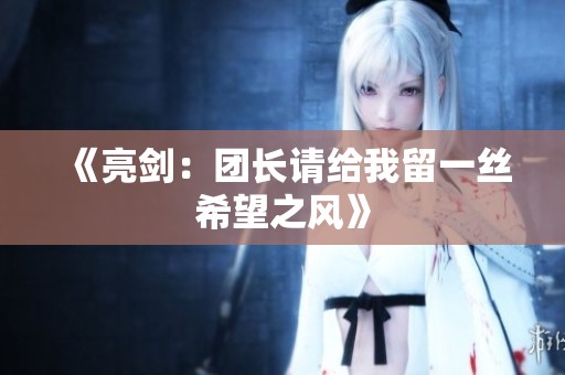 《亮剑：团长请给我留一丝希望之风》