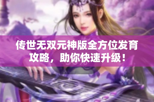 传世无双元神版全方位发育攻略，助你快速升级！