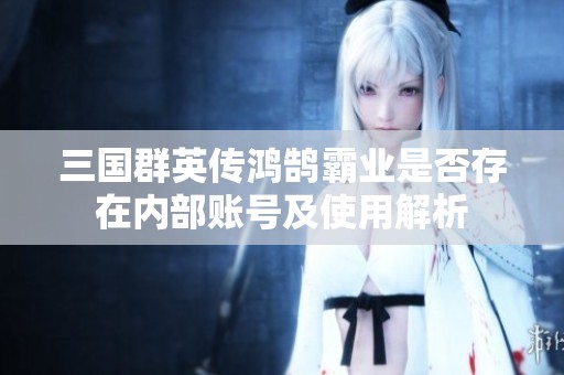 三国群英传鸿鹄霸业是否存在内部账号及使用解析