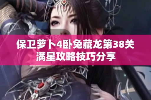 保卫萝卜4卧兔藏龙第38关满星攻略技巧分享
