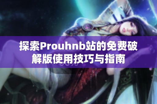 探索Prouhnb站的免费破解版使用技巧与指南