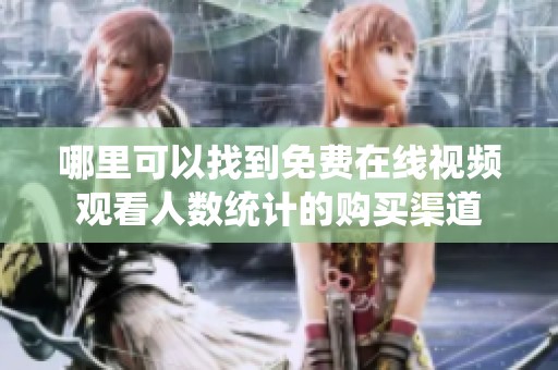哪里可以找到免费在线视频观看人数统计的购买渠道