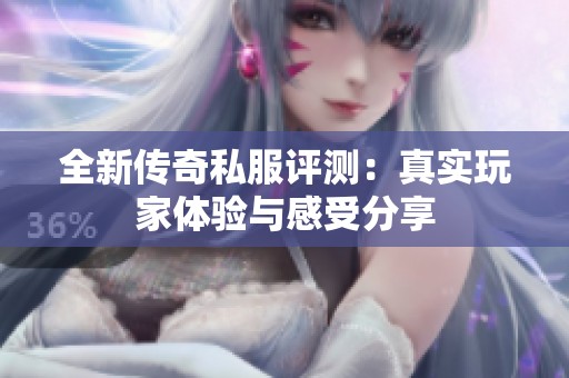 全新传奇私服评测：真实玩家体验与感受分享
