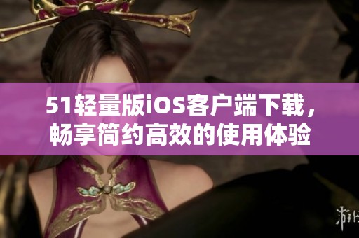 51轻量版iOS客户端下载，畅享简约高效的使用体验