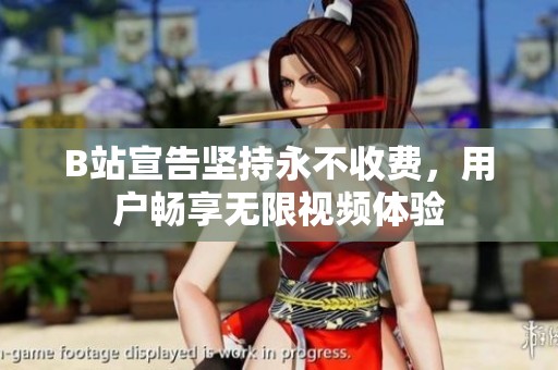 B站宣告坚持永不收费，用户畅享无限视频体验