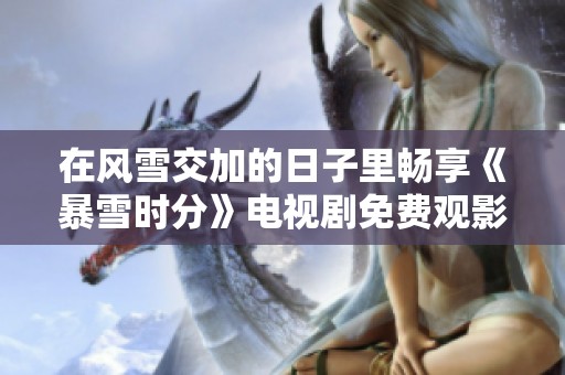 在风雪交加的日子里畅享《暴雪时分》电视剧免费观影体验