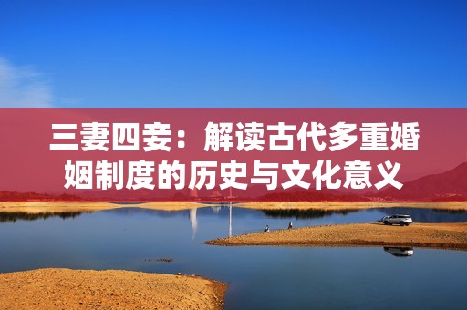 三妻四妾：解读古代多重婚姻制度的历史与文化意义