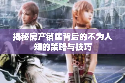 揭秘房产销售背后的不为人知的策略与技巧