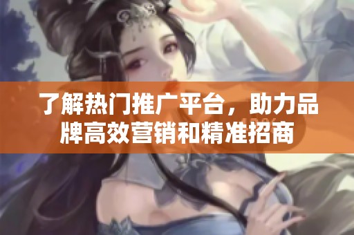 了解热门推广平台，助力品牌高效营销和精准招商