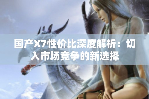 国产X7性价比深度解析：切入市场竞争的新选择