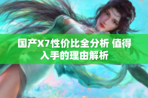 国产X7性价比全分析 值得入手的理由解析