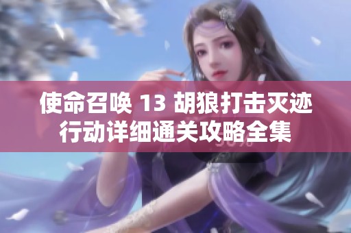 使命召唤 13 胡狼打击灭迹行动详细通关攻略全集