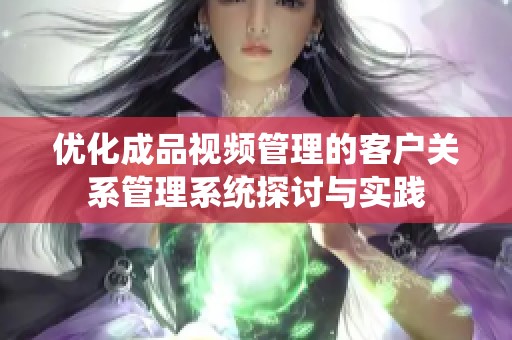 优化成品视频管理的客户关系管理系统探讨与实践