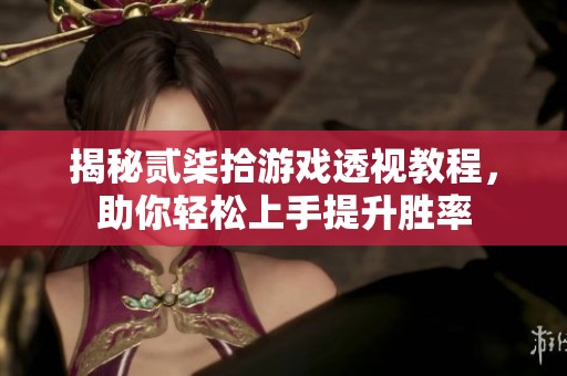 揭秘贰柒拾游戏透视教程，助你轻松上手提升胜率