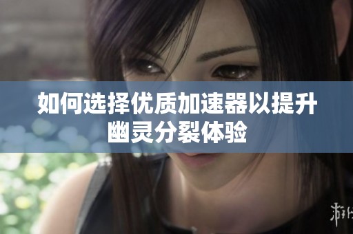 如何选择优质加速器以提升幽灵分裂体验